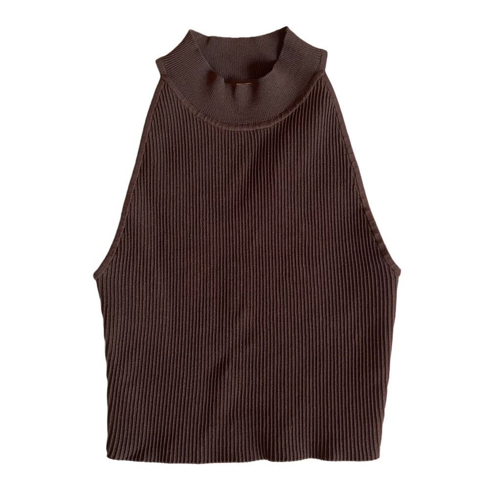 Aritzia Babaton Sculpt Knit Mockneck Halter Top - Small